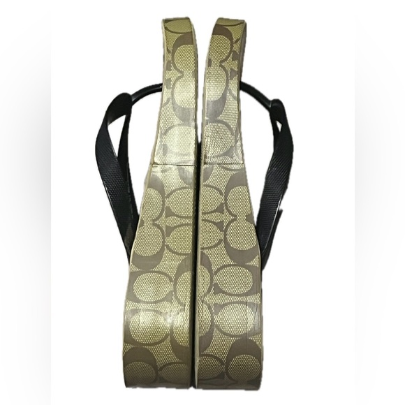 Coach Signature Black and Tan Sandals, Size 10B - Picture 7 of 10